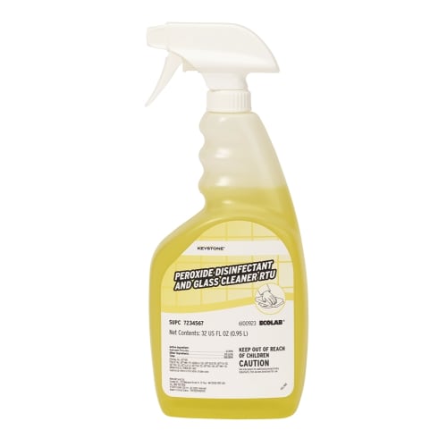 Keystone Peroxide Disinfectant and Glass Cleaner, 32oz, #6100923